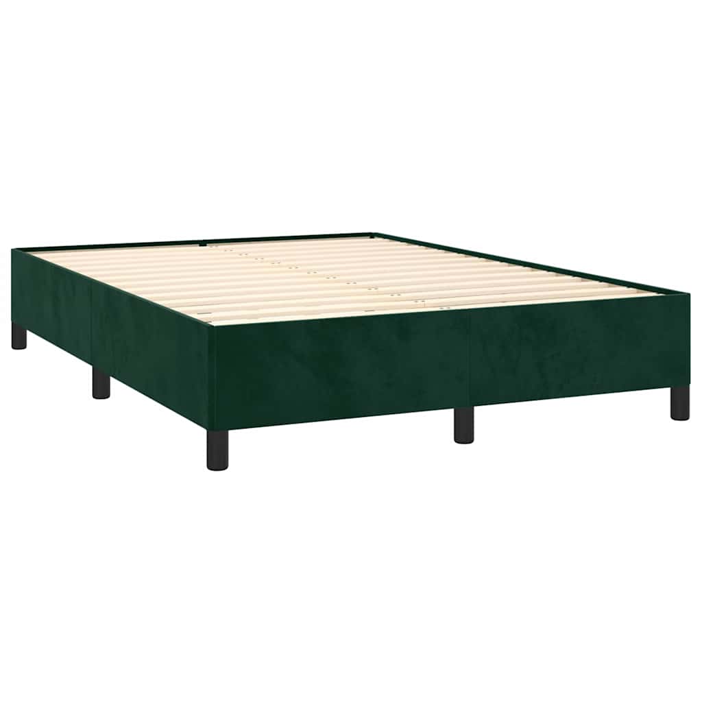 Bettgestell ohne Matratze Dunkelgrün 140x190 cm Samt