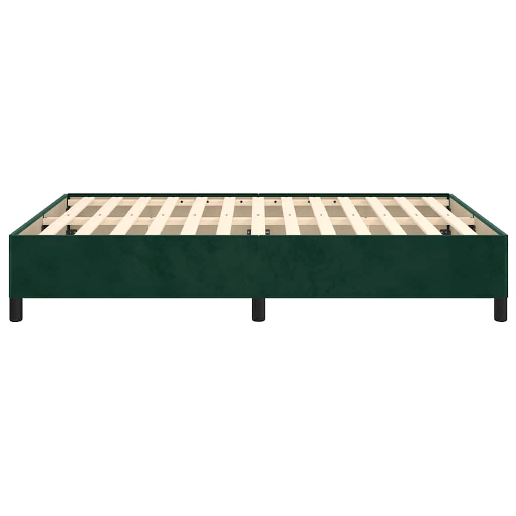 Bettgestell ohne Matratze Dunkelgrün 140x190 cm Samt
