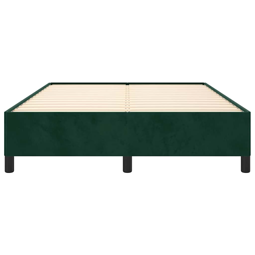 Bettgestell ohne Matratze Dunkelgrün 140x200 cm Samt