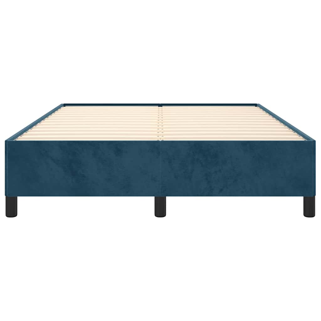 Bettgestell ohne Matratze Dunkelblau 140x200 cm Samt