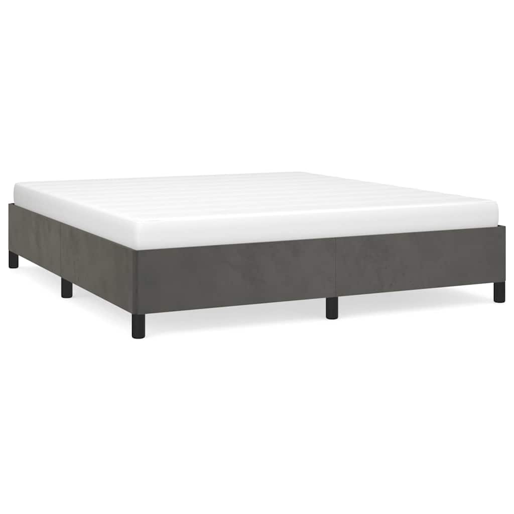 Bettgestell ohne Matratze Dunkelgrau 160x200 cm Samt