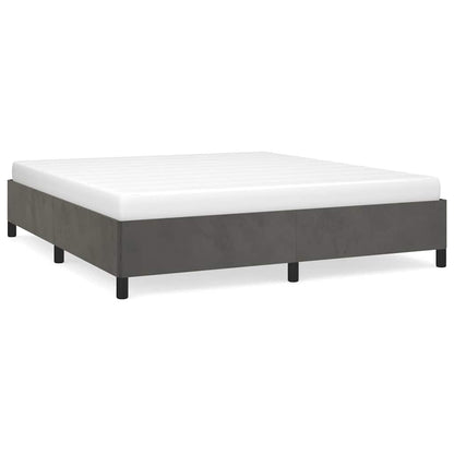 Bettgestell ohne Matratze Dunkelgrau 160x200 cm Samt
