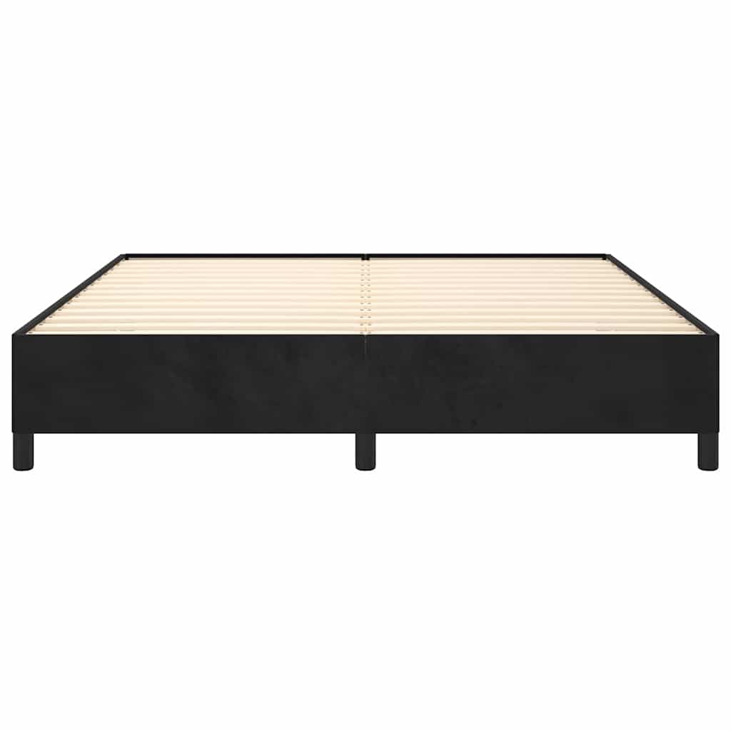 Bettgestell ohne Matratze Schwarz 160x200 cm Samt