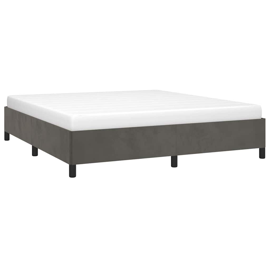 Bettgestell ohne Matratze Dunkelgrau 180x200 cm Samt