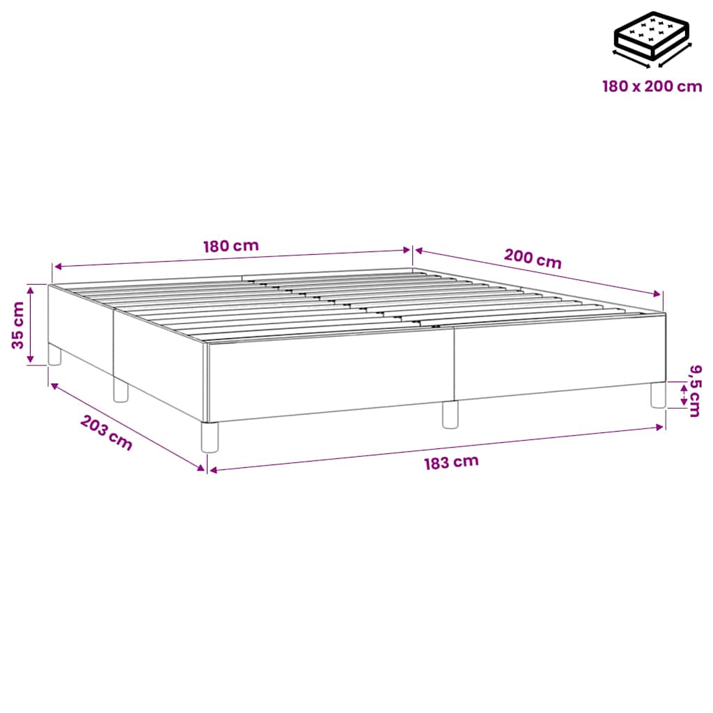 Bettgestell ohne Matratze Dunkelgrau 180x200 cm Samt