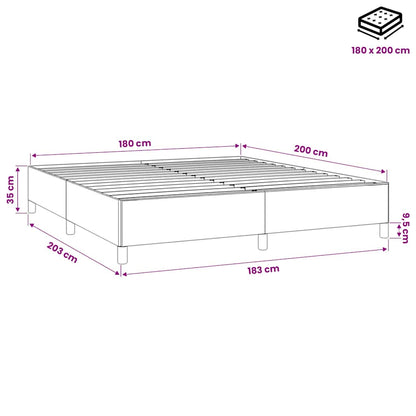 Bettgestell ohne Matratze Schwarz 180x200 cm Samt