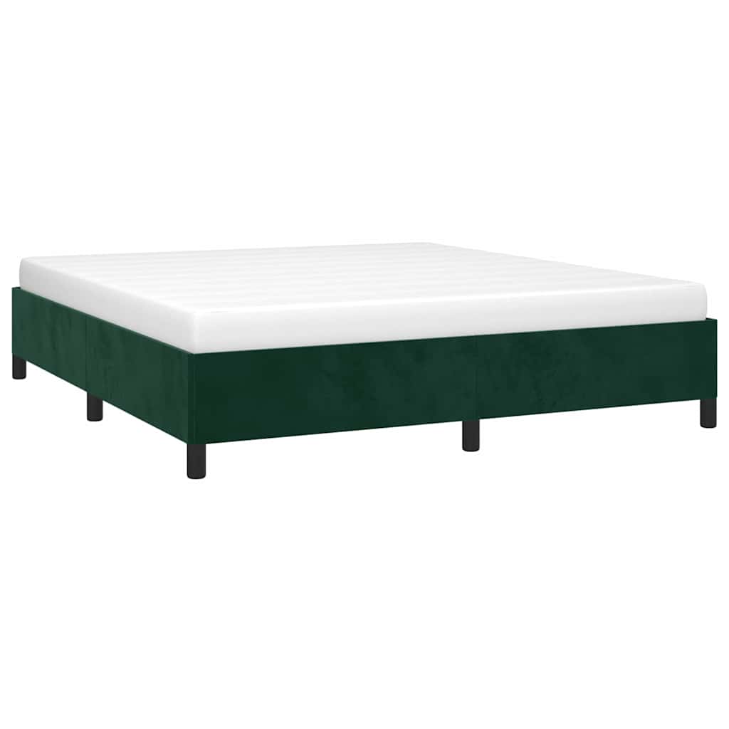 Bettgestell ohne Matratze Dunkelgrün 180x200 cm Samt