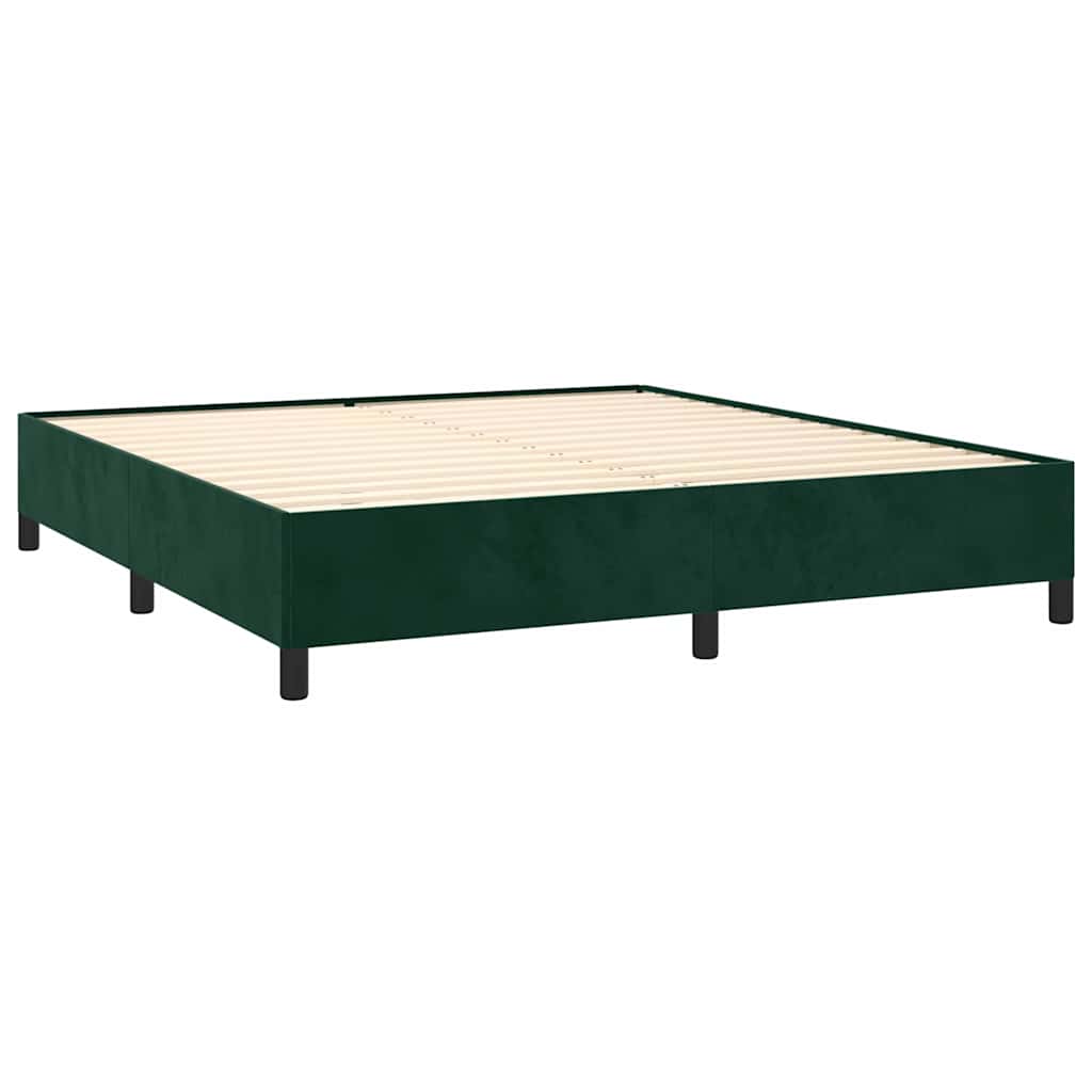 Bettgestell ohne Matratze Dunkelgrün 180x200 cm Samt