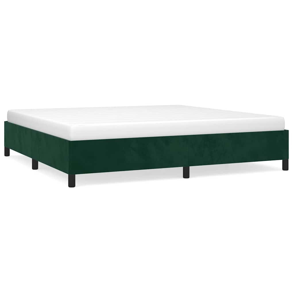 Bettgestell ohne Matratze Dunkelgrün 200x200 cm Samt