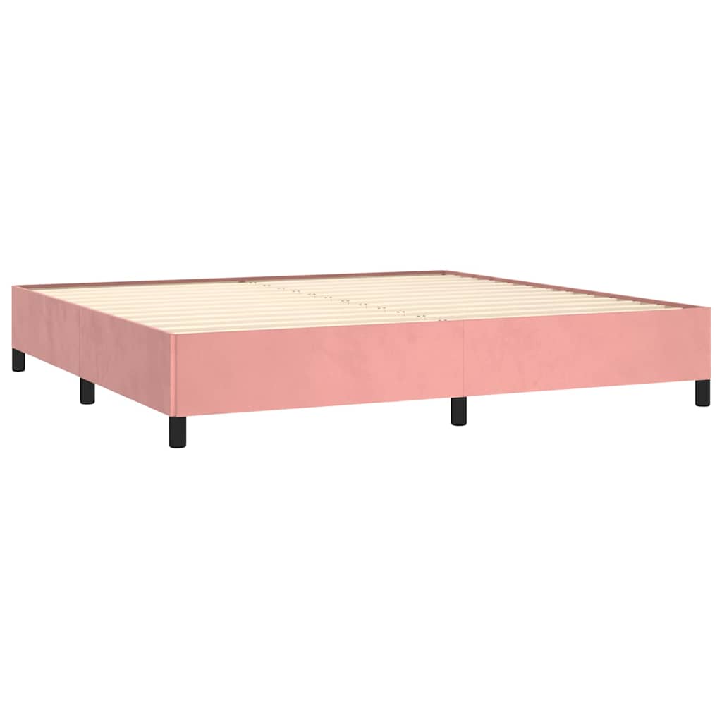 Bettgestell ohne Matratze Rosa 200x200 cm Samt