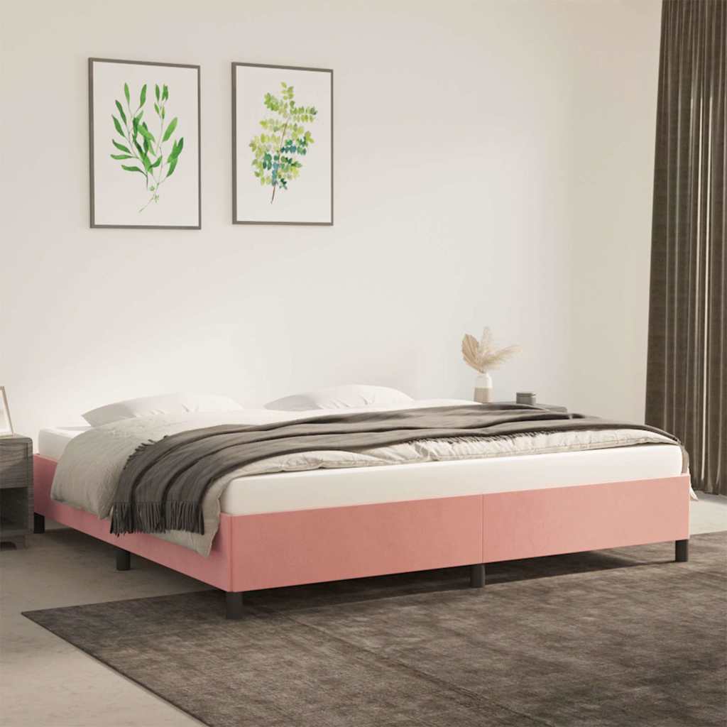 Bettgestell ohne Matratze Rosa 200x200 cm Samt