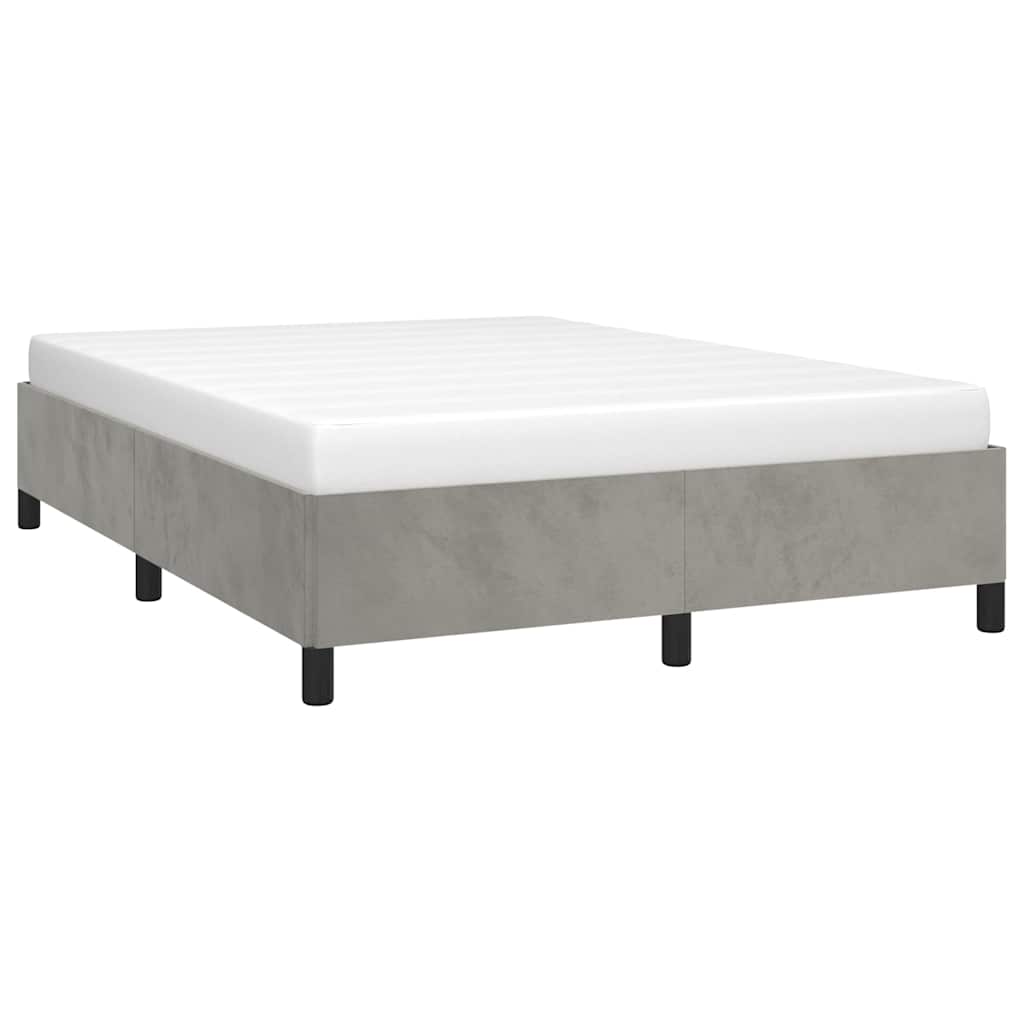 Bettgestell ohne Matratze Hellgrau 137x190 cm Samt