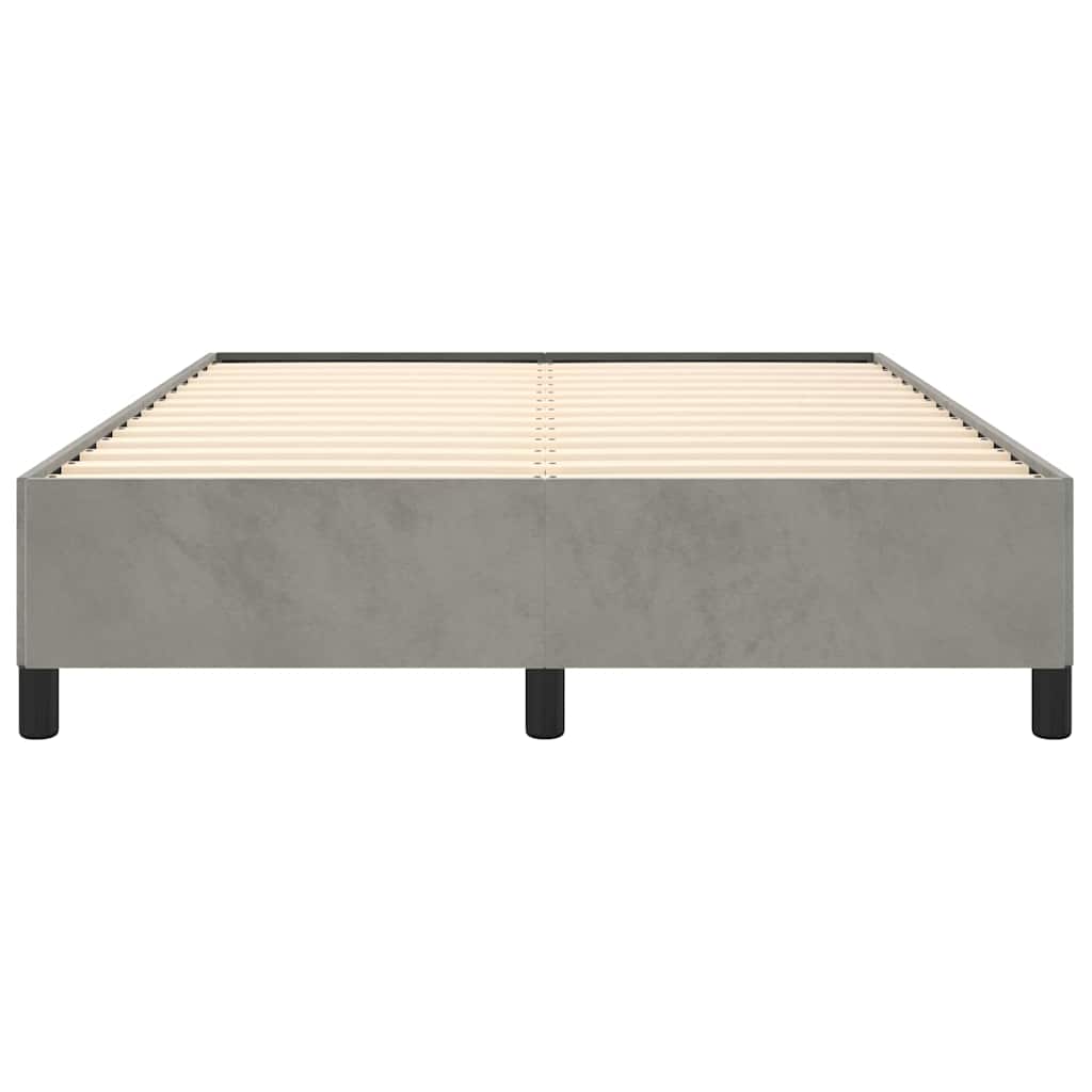 Bettgestell ohne Matratze Hellgrau 137x190 cm Samt