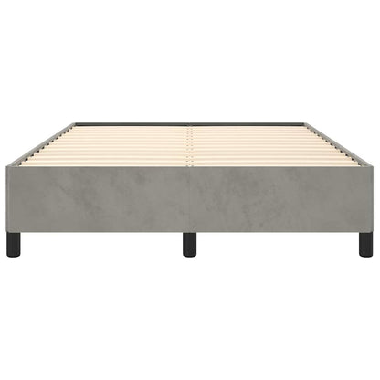 Bettgestell ohne Matratze Hellgrau 137x190 cm Samt