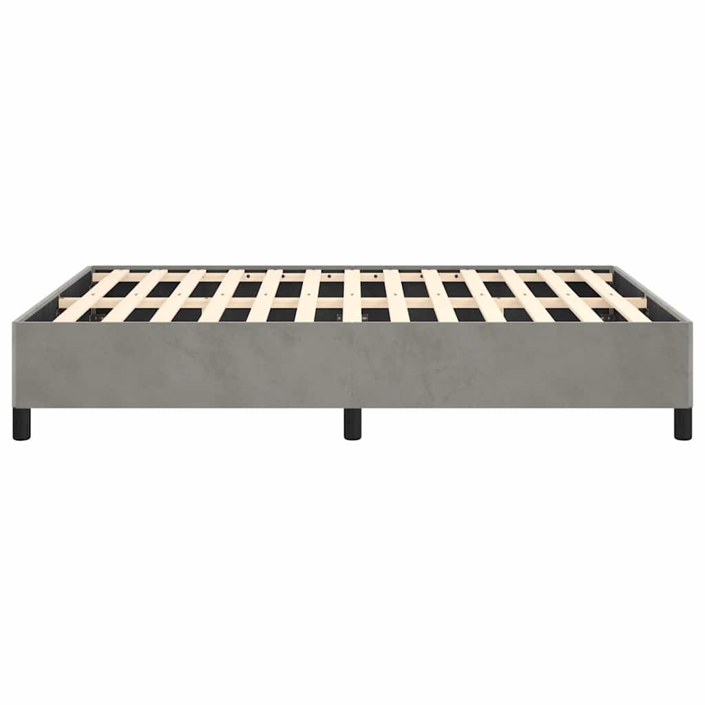 Bettgestell ohne Matratze Hellgrau 137x190 cm Samt