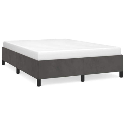 Bettgestell ohne Matratze Dunkelgrau 137x190 cm Samt
