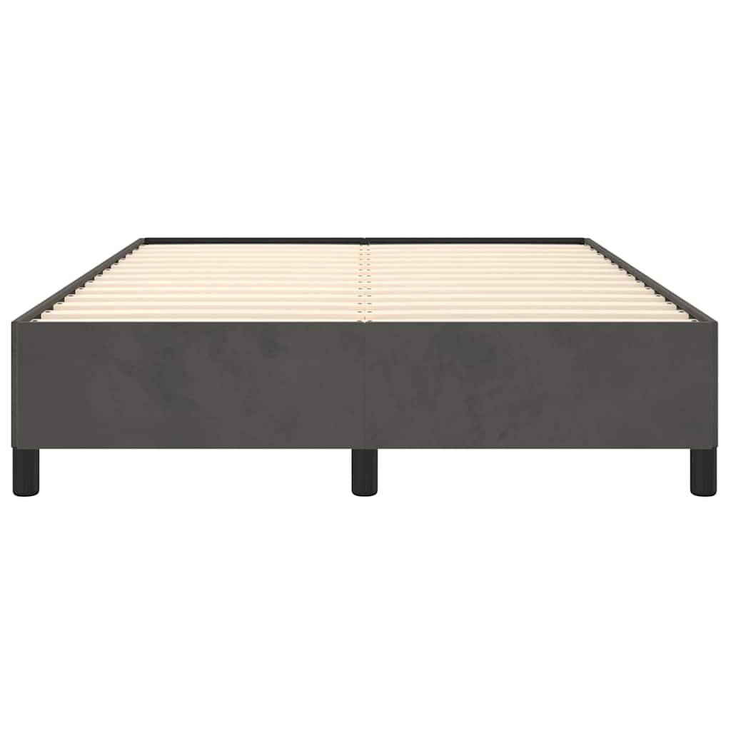 Bettgestell ohne Matratze Dunkelgrau 137x190 cm Samt