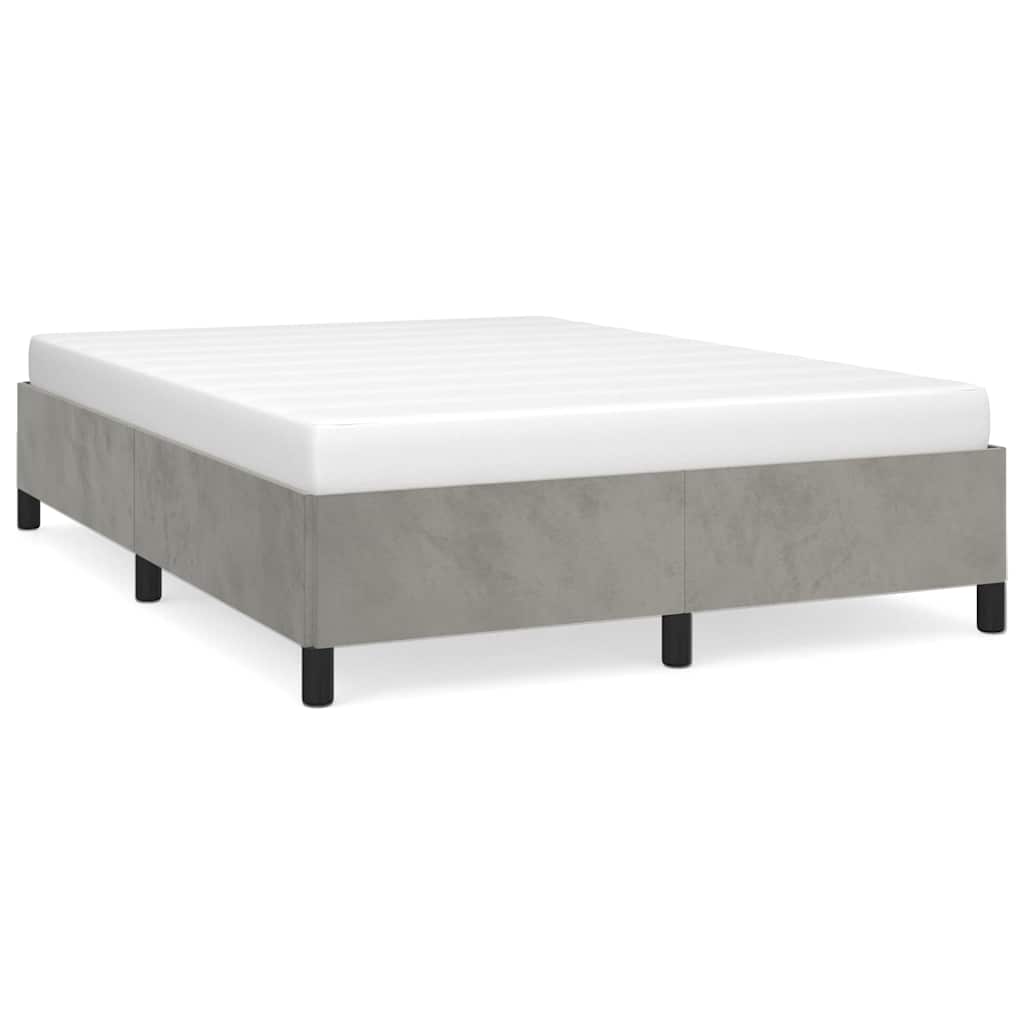 Bettgestell ohne Matratze Hellgrau 152x203 cm Queen-Size Samt