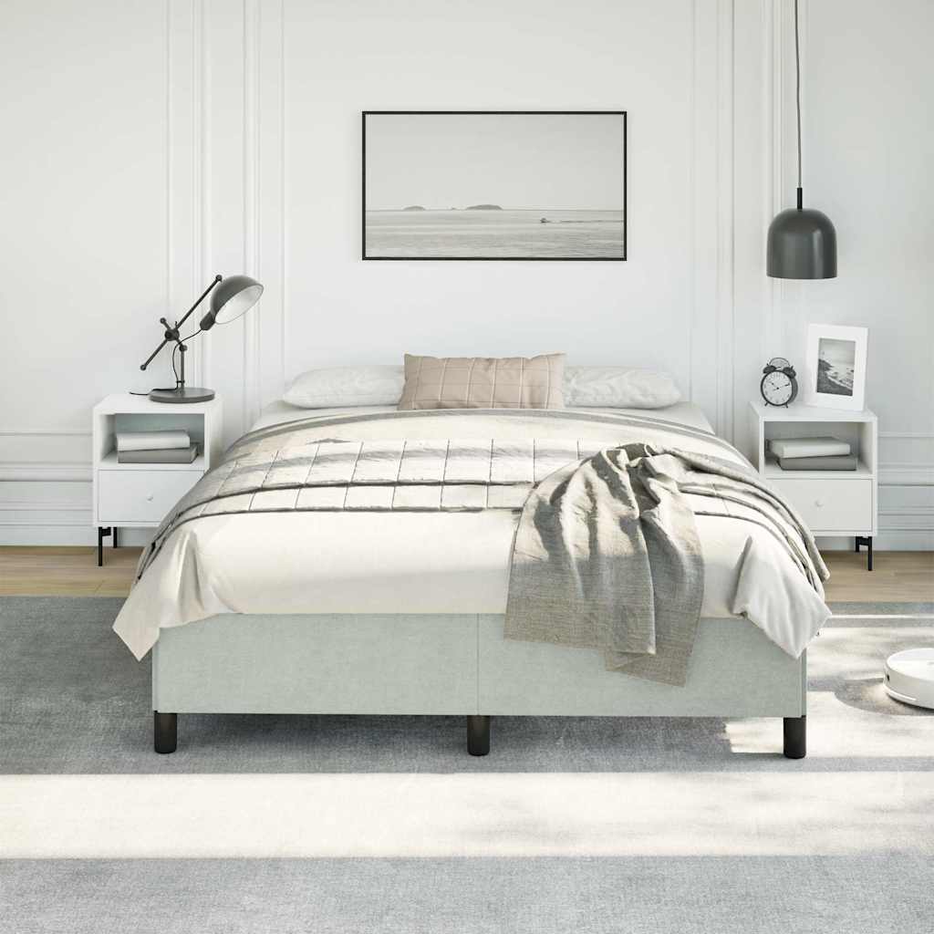 Bettgestell ohne Matratze Hellgrau 152x203 cm Queen-Size Samt