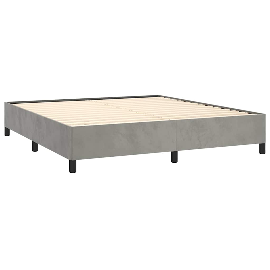 Bettgestell ohne Matratze Hellgrau 152x203 cm Queen-Size Samt