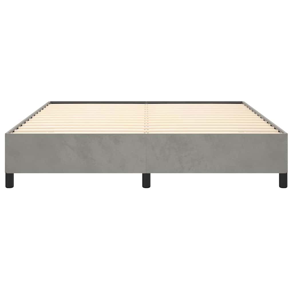 Bettgestell ohne Matratze Hellgrau 152x203 cm Queen-Size Samt