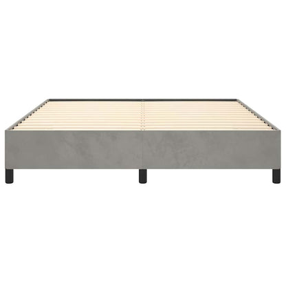Bettgestell ohne Matratze Hellgrau 152x203 cm Queen-Size Samt