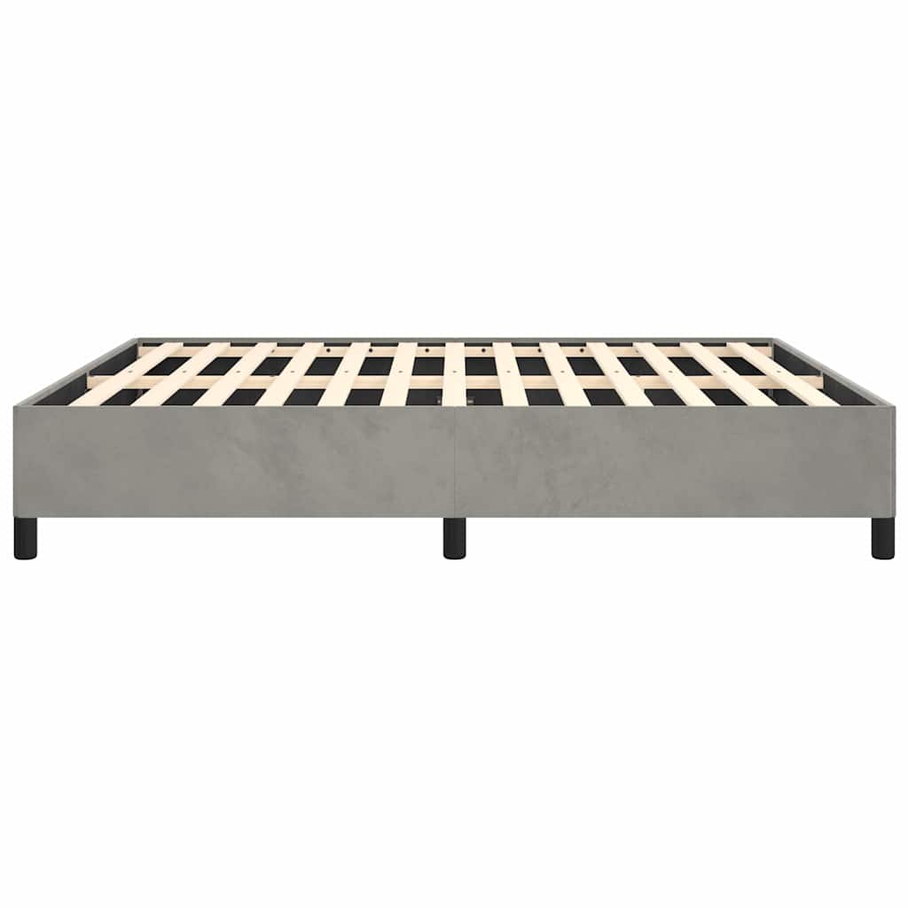 Bettgestell ohne Matratze Hellgrau 152x203 cm Queen-Size Samt