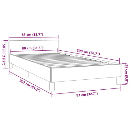 Bettgestell ohne Matratze Dunkelgrau 80x200 cm Stoff