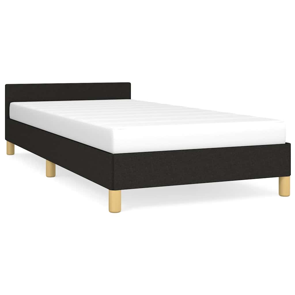 Bed frame with headboard without mattress Black 80x200 cm fabric