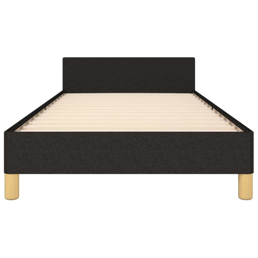 Bed frame with headboard without mattress Black 80x200 cm fabric