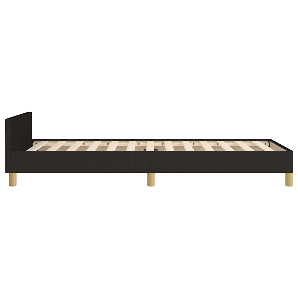 Bed frame with headboard without mattress Black 80x200 cm fabric