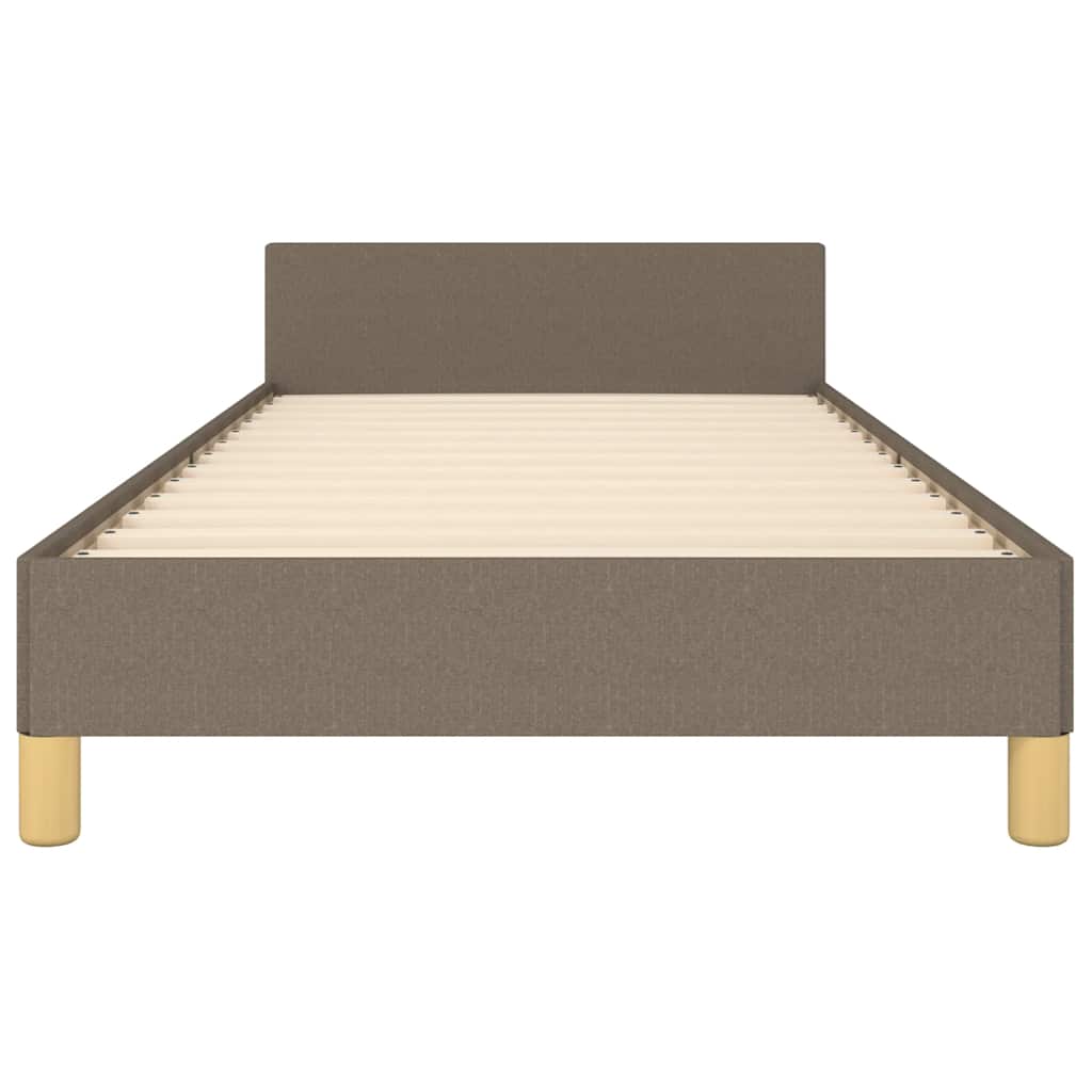 Bed frame with headboard without mattress Taupe 80x200 cm fabric