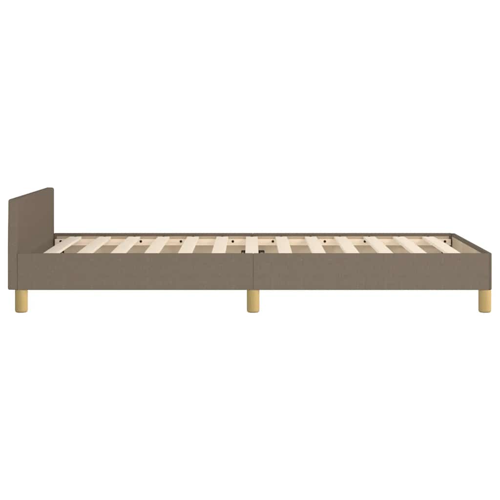 Bed frame with headboard without mattress Taupe 80x200 cm fabric