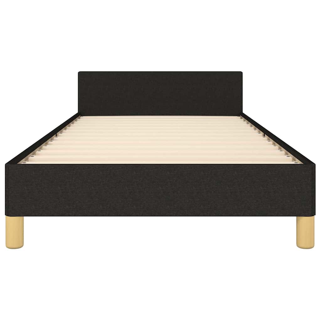 Bed frame with headboard without mattress Black 90x190 cm fabric