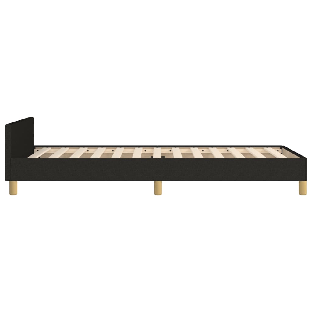 Bed frame with headboard without mattress Black 90x190 cm fabric