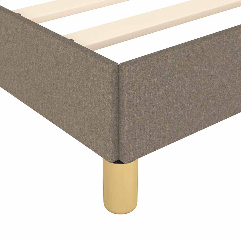 Bed frame with headboard without mattress Taupe 90x190 cm fabric