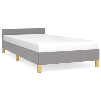 Bettgestell ohne Matratze Hellgrau 90x200 cm Stoff