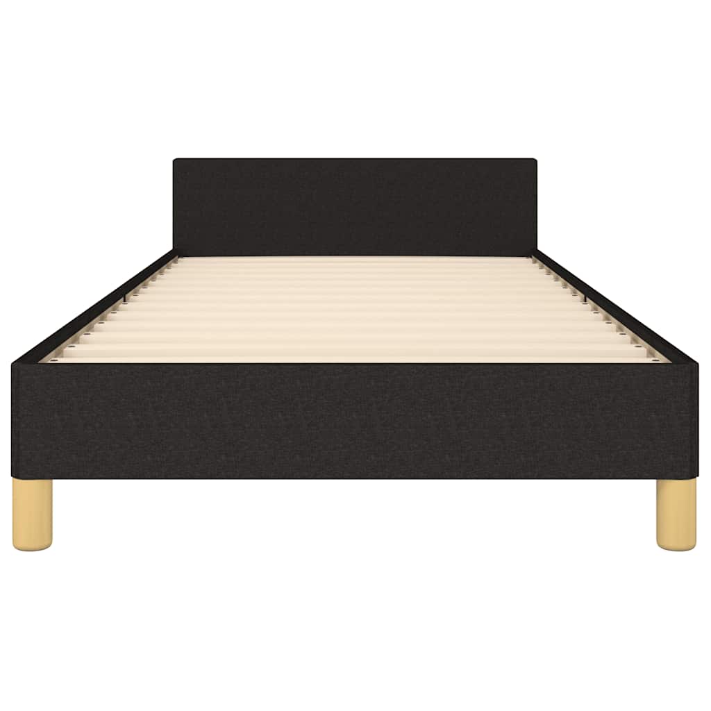 Bed frame with headboard without mattress Black 90x200 cm fabric