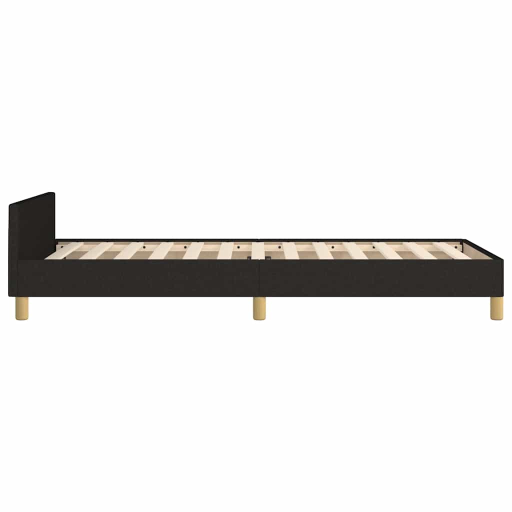 Bed frame with headboard without mattress Black 90x200 cm fabric