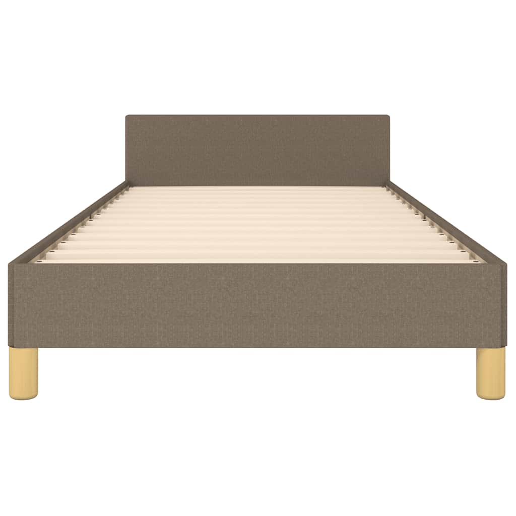 Bed frame with headboard without mattress Taupe 90x200 cm fabric