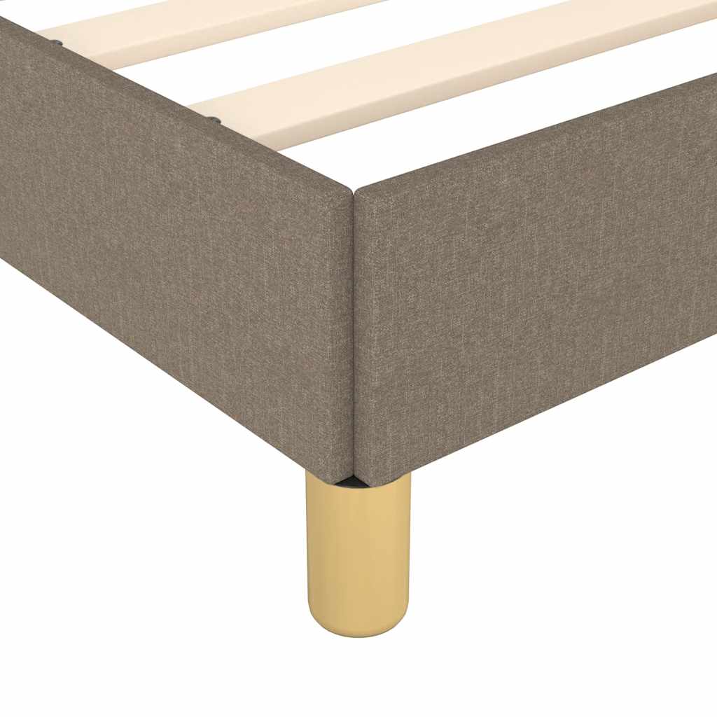 Bed frame with headboard without mattress Taupe 90x200 cm fabric