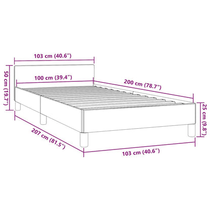 Bettgestell ohne Matratze Hellgrau 100x200 cm Stoff