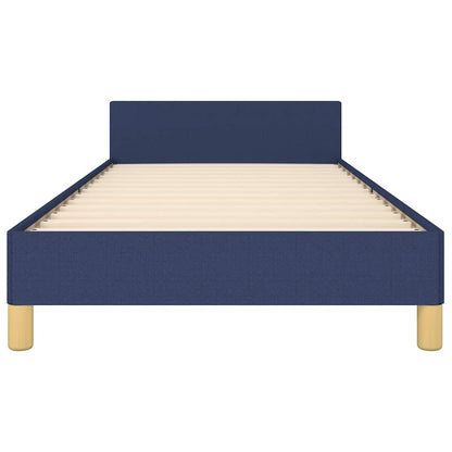 Bettgestell mit Kopfteil ohne Matratze Blau 100x200 cm Stoff