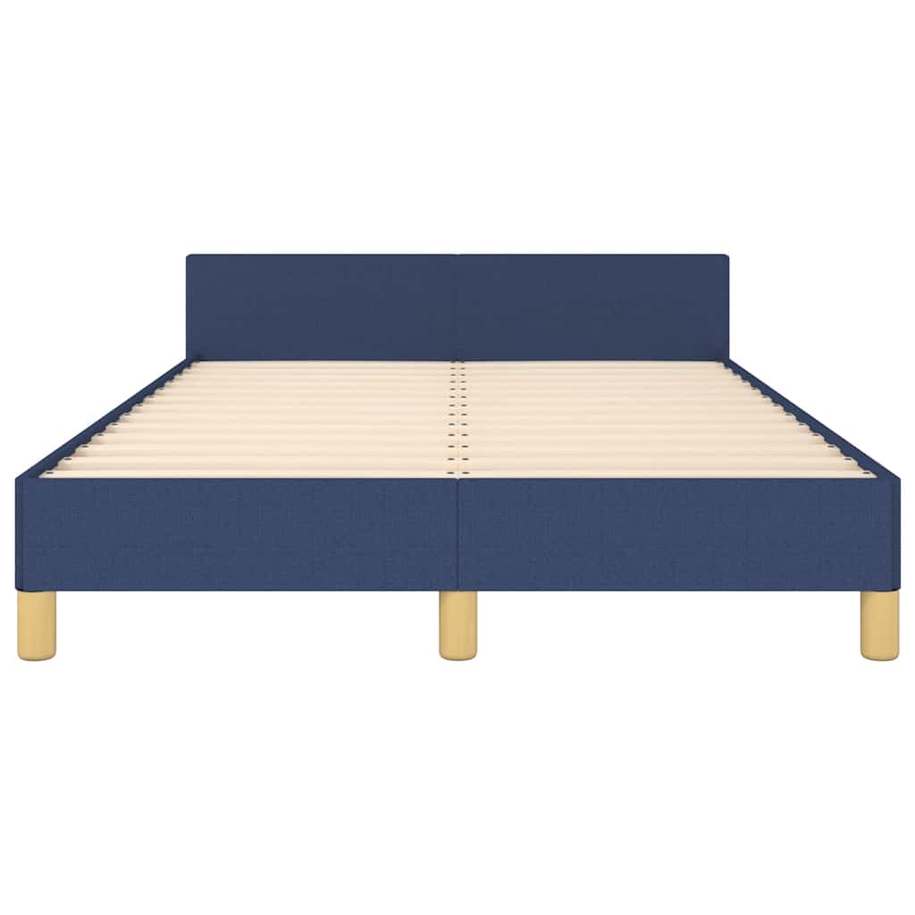 Bed frame with headboard without mattress Blue 120x200 cm fabric