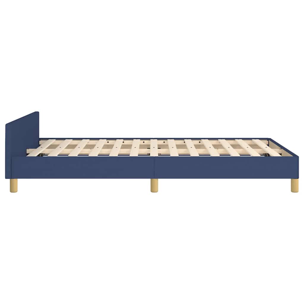Bed frame with headboard without mattress Blue 120x200 cm fabric