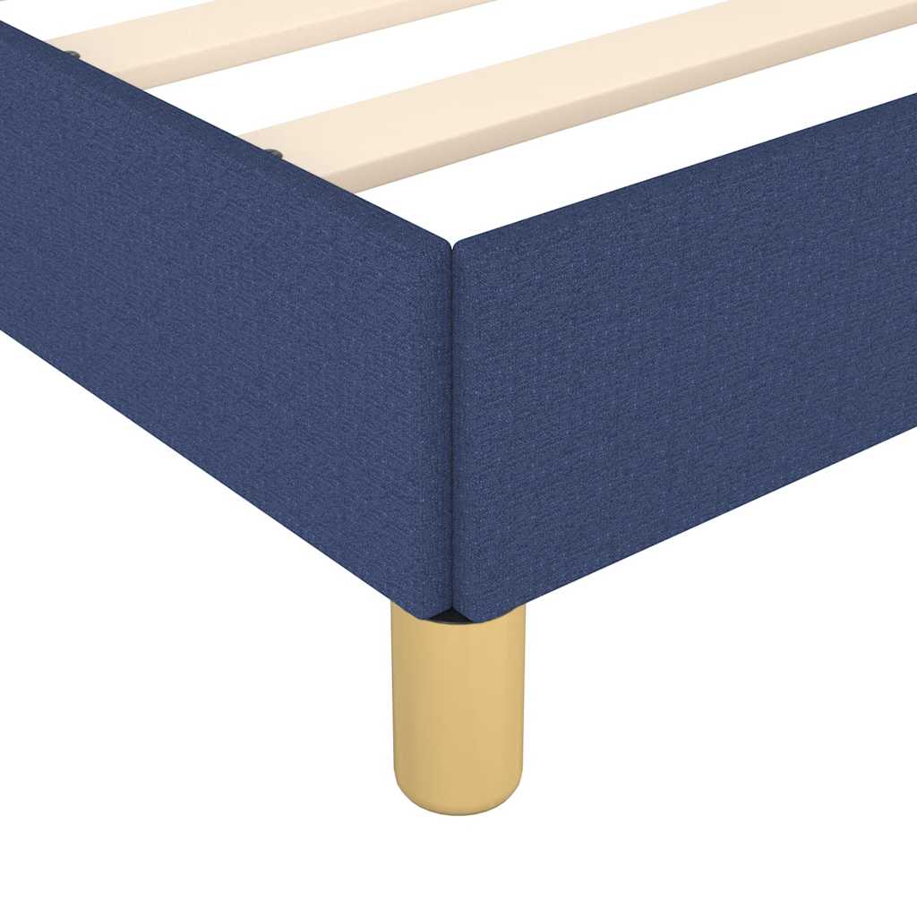 Bed frame with headboard without mattress Blue 120x200 cm fabric