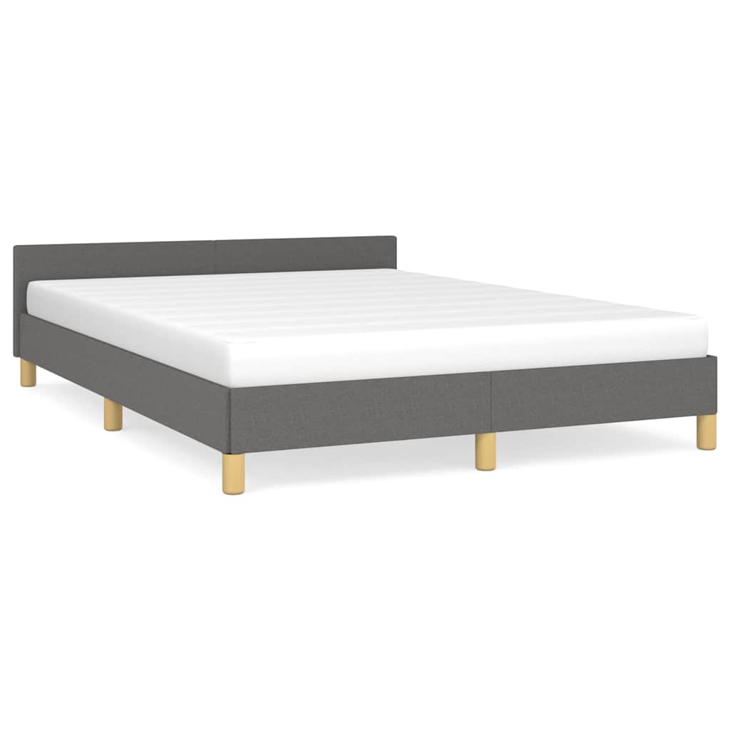 Bettgestell ohne Matratze Dunkelgrau 140x190 cm Stoff