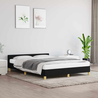Bettgestell ohne Matratze Schwarz 140x190 cm Stoff