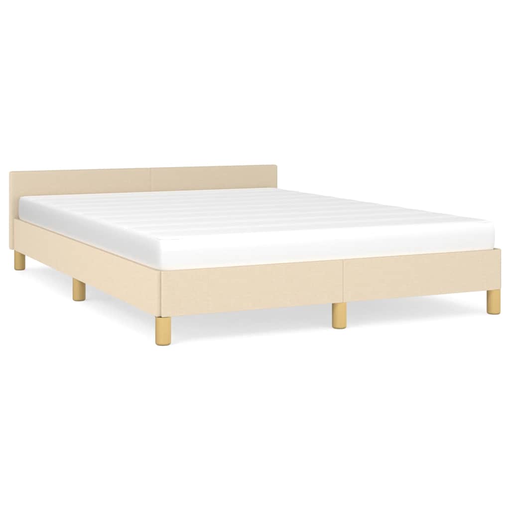 Bettgestell ohne Matratze Creme 140x200 cm Stoff