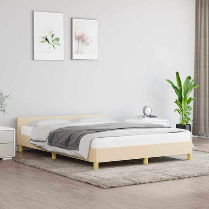 Bettgestell ohne Matratze Creme 140x200 cm Stoff